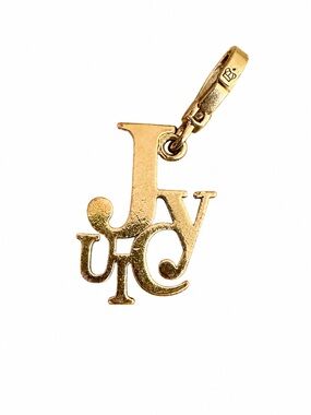 Juicy Couture Gold Tone “Juicy” Logo Charm Y2K McBling Bag Charm Pendant RARE